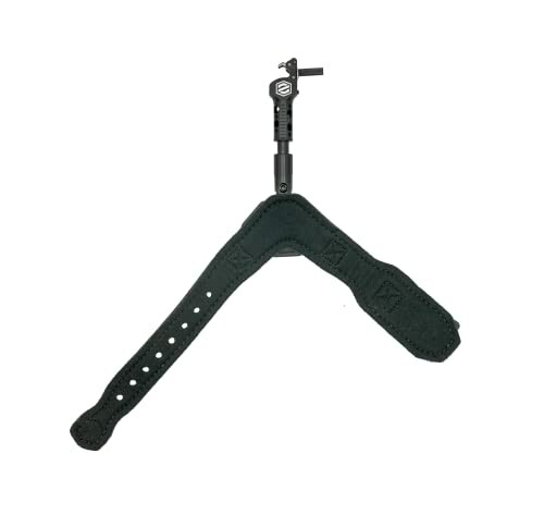 Black archery wrist release with adjustable strap.