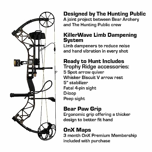 Compound bow with limb dampening system and accessories description