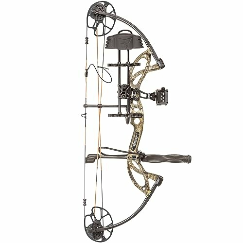 Compound bow with camouflage design and accessories