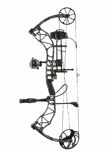 A compound bow with detailed components.