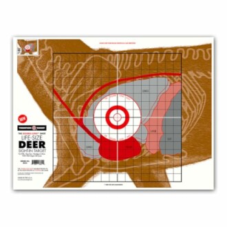 Deer target sight with anatomical markings and grid.