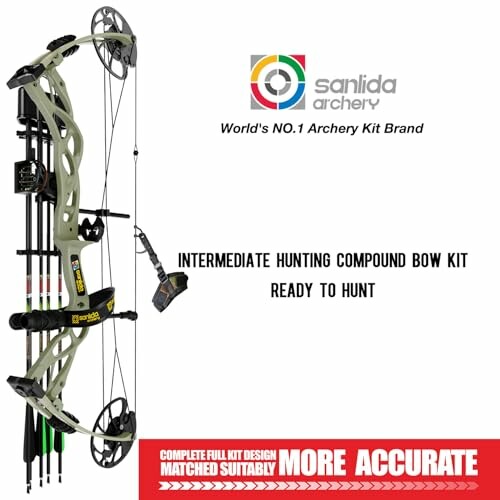 Sanlida Archery intermediate hunting compound bow kit with arrows and accessories.