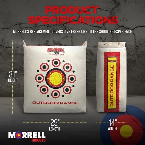 Morrell replacement covers with target design and dimensions.