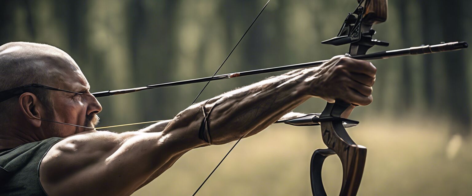 Archer drawing a recurve bow